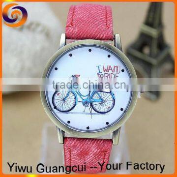 2016 new bike custom canvas strap watch