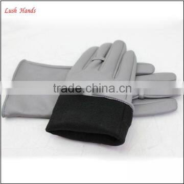 2016 Ladies Spring Fashion Grey All Kinds of Leather Hand Gloves With Ring photo-4