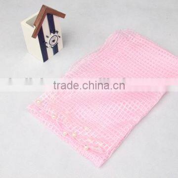 Wholesale Autumn Winter Latest Fashion Cute Lovely Pearl Beads Gauze Lace Girl Scarf photo-3