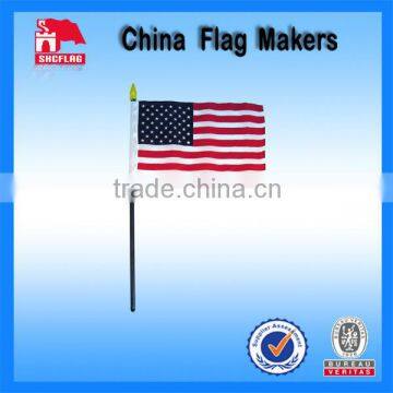 Custom Polyester 4"x6" Hand Held Promotional Flags For Sports