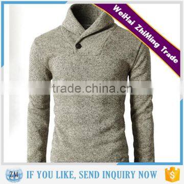 Men Design Long Sleeve Pullover Sweater With One Button