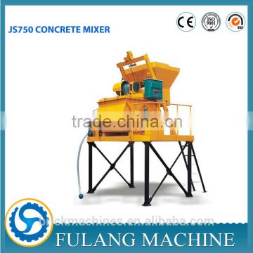 JS750 China advanced twin shaft double horizontal forced cement concrete mixer