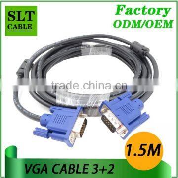 SLT High Quality 1.5M 3+2 VGA Male to VGA Male Cable 15pin for Computer Monitor Projector Laptop Hdtv LCD Etc Multimedia photo-2