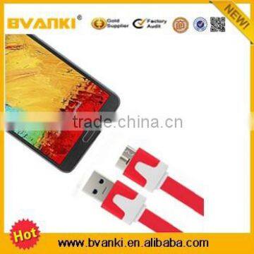 Factoy Wholesale Price Flat Noodle Micro Usb 3.0 Data Cable for Samsung Galaxy Note3/S5 photo-3
