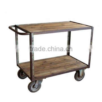 Vintage Industrial Metal Cart Console Table, Console Table, Antique Metal Cart