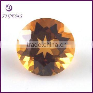 hot sale hydrothermal round brilliant cut citrine quartz stone