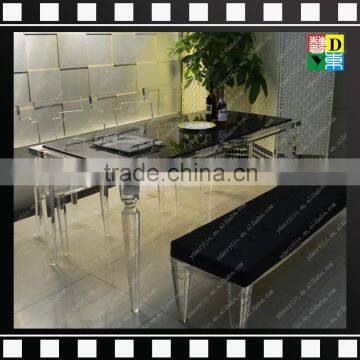Plexi Luxury Design Acrylic Dinning Table Set Elegant Acrylic Living Room Furniture PMMA Lucite Highclear Acrylic Dinining Chair photo-2