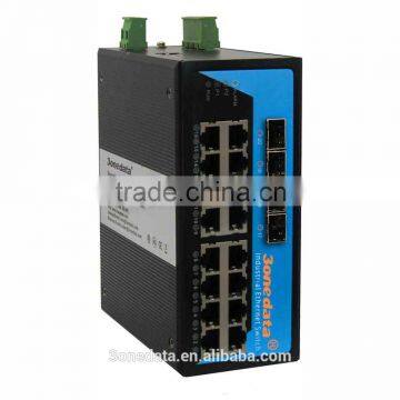 16 ports Managed Full Gigabit Industrial Ethernet Switch with 4 SFP Sockets