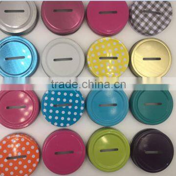 Colorful Iron Mason Jar Money Lid( Small Quantity Available)