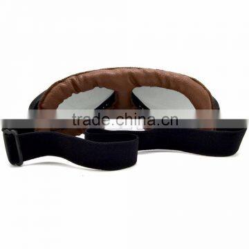 BJ-GT-008 Super Light Weight Brown Leather Tea Lens Motocross Goggles Custom photo-5