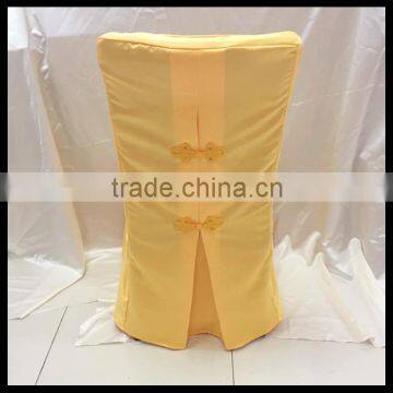 nantong hotel textile polyester chair cover for wedding/back fancy design wedding chair cover