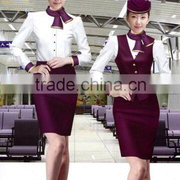 Formal Airline Stewardess Uniform Red Air Hostess Costume for Air Hostess Uniform photo-2