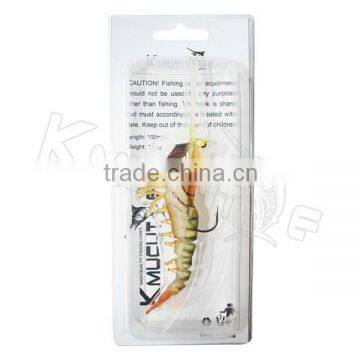 CHS007 Kmucutie popular selling TPR VMC hook soft shrimp fishing lure octopus bait