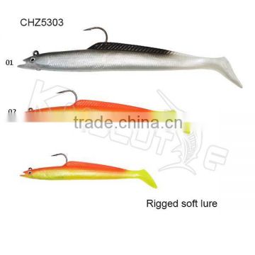 CHZ5303 New design popular pollock bait lead soft fishing lure back hook thready body bait