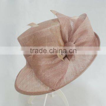 Feather Bow Sinamay Church Hats For Women