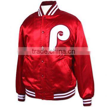 2015 Satin Jacket,custom Made Latest Fashion Jacket,2014 Fashion Wear Custom Made Satin Bomber Jacket