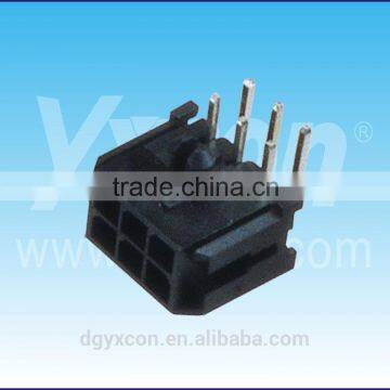 Dongguan manufacturer MX 3.0mm pitch 6pin dual row right angle A type Wafer&Housing connector