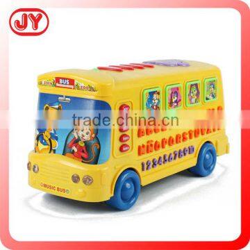 Battery operated yellow bus educational toys for kids