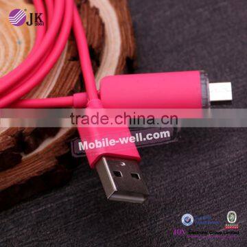 Colorful Micro USB Cable USB 2.0,with LED light USB Data Cable for Samsung Galaxy i9300 i9500 S3 S4