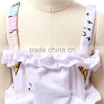 Kids Clothing Wholesale High Quality Cotton Ice Cream Ruffle Romper photo-4