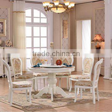 Chinese round dining table with lazy susan top upscale design