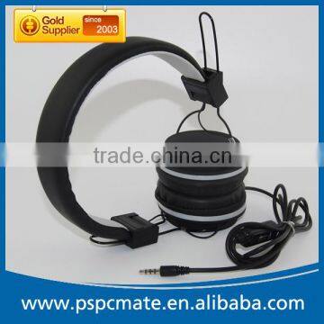 Black Wired Stereo Headset with Microphone for MP4 Mobile Phone