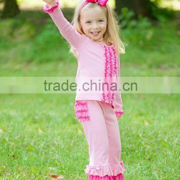 Classic style Baby girls Organic contton triple ruffle pants