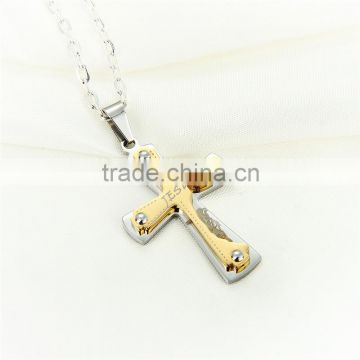 DAIHE stainless steel christian cross silver pendant