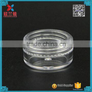 5g clear cosmetic plastic empty cream jar with color lid
