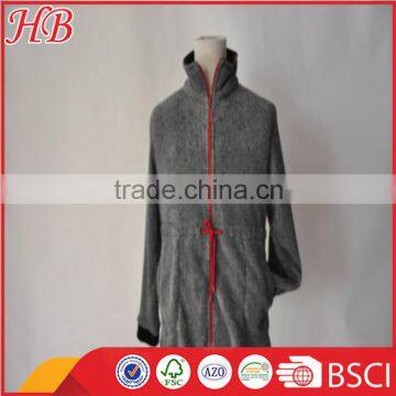 Coral Fleece Zip Bathrobe photo-2