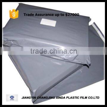 Grey poly delivery mailing flat bag two adhesive tape