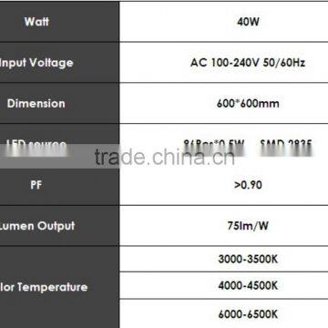 40W Led Panel Light Square LED Ceiling Light 600x600mm photo-2