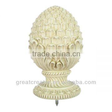 Cream Pineapple Curtain Rod Finial from China Home Decor Wholesale