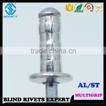 HIGH QUALITY FACTORY DOME HEAD AL/ST MULTI-GRIP BLIND RIVETS photo-3
