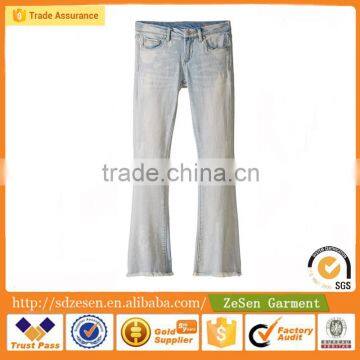 2016 Light Wash Denim Flared Jeans China Wholesale White Wash Apparel For Kid