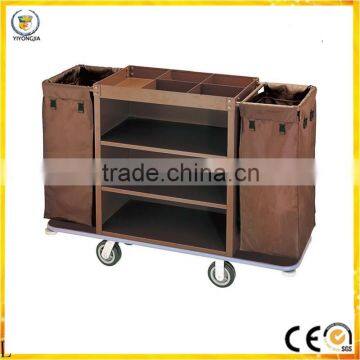 hotel high quality luxury flambe trolley /wooden dining cart