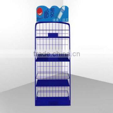 High Quality Factory Sale Flooring Wire Metal Mineral Water Display Rack