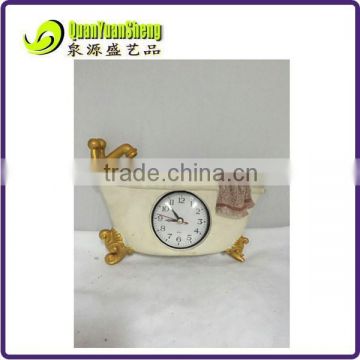 Resin tub table clock for wedding decoration