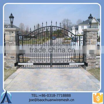 Ornamental Black Lowes Automatic Metal Gate For Garden Factory