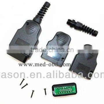 16Pin OBD2 Connector J1962m PCB Plug with Enclosure and Strain Relief