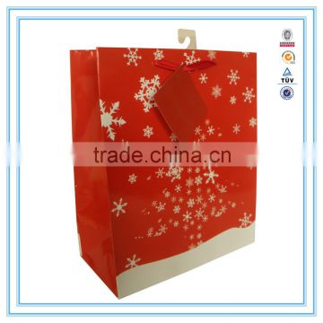 wholesale christmas decorations red christmas tree printed custom paper shopping bag