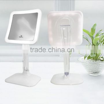 Square mirror with led lighting stand desktop mirror