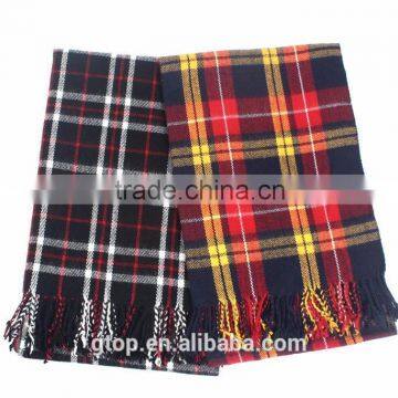 Checked women cashmere checked scarf 180*60