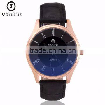 2016 leather black rose gold watch fashion Quartz watch