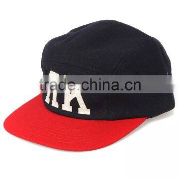 5 Panel Custom Wool Embroidery Skull Caps photo-5