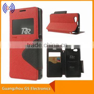 Good Quality Mobile Phone Leather Flip Cover Case For Sony Z3 Mini M55W With Stand Function photo-3