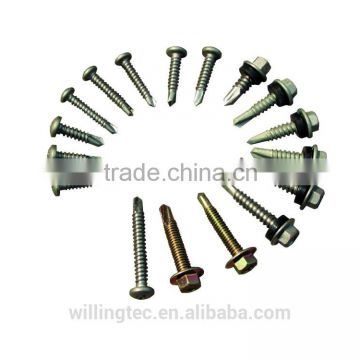 Customized Hex head self drilling screw with rubber wisher from manufacturer