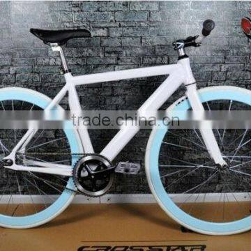 fixed gear bike 700c single speed track bicycle blue-white