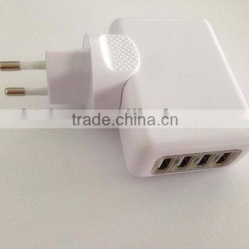 Universal EU plug 2.1A USB travel charger adapter 4 usb port AC /DC Switching power adapter for all mobile phones