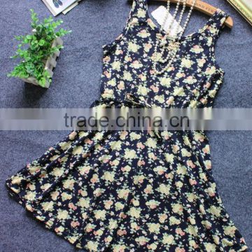 ladies latest smart casual one piece dress in floral print